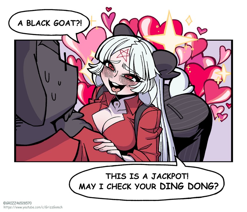 helltaker and baphomet (original and 1 more) drawn by grizz