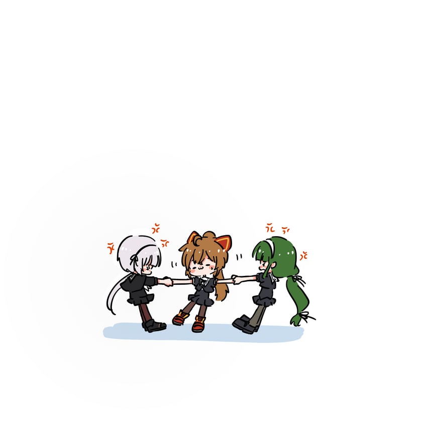 kondou misaka, yamaguchi chihiro, and hasebe touka (assault lily) drawn by teisuu
