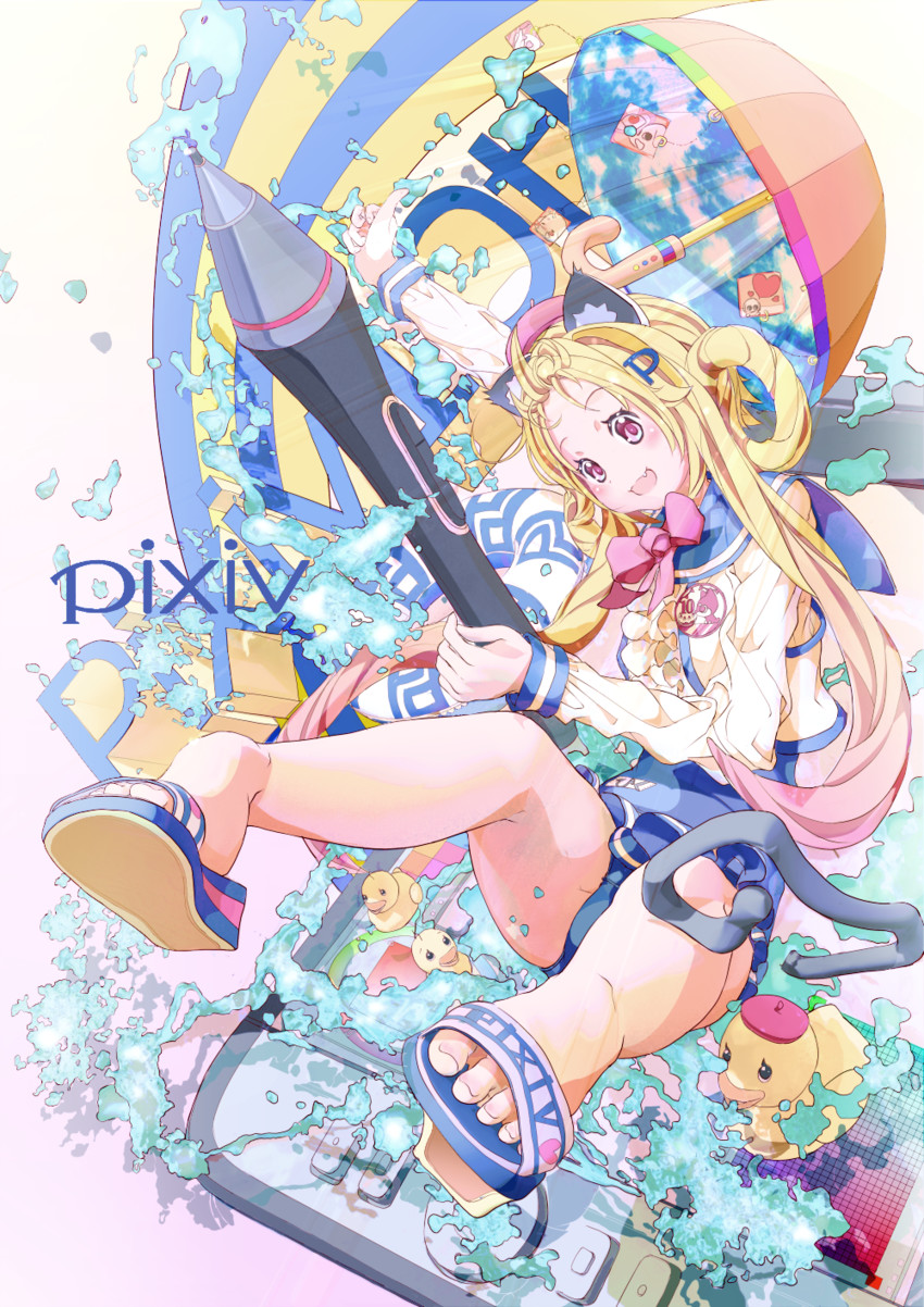 pixiv-tan (original and 1 more) drawn by amaoto_kaeru
