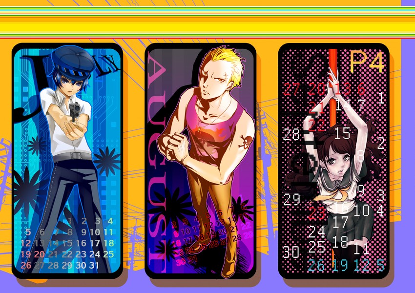 shirogane naoto, kujikawa rise, and tatsumi kanji (persona and 1 more) drawn by chinchikooru_(pixiv)