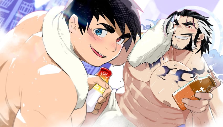 daikoku and arima mineaki (tokyo afterschool summoners) drawn by absol_(dkqthf)