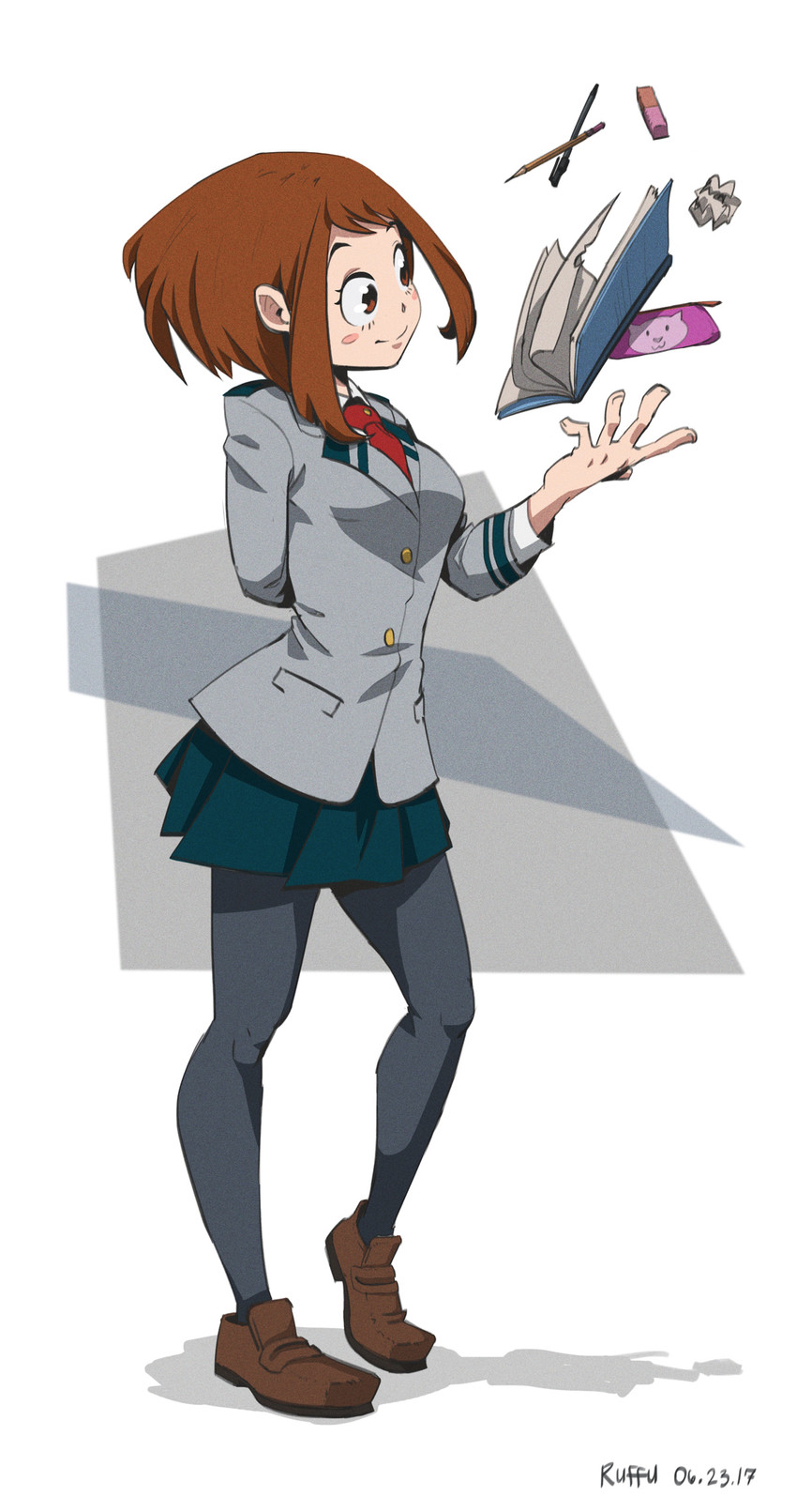 uraraka ochaco (boku no hero academia) drawn by ruffu