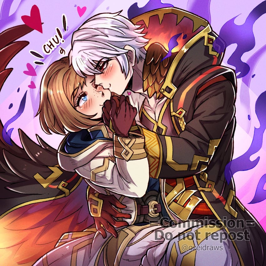 male robin, kiran, and female kiran (fire emblem and 1 more) drawn by gzei