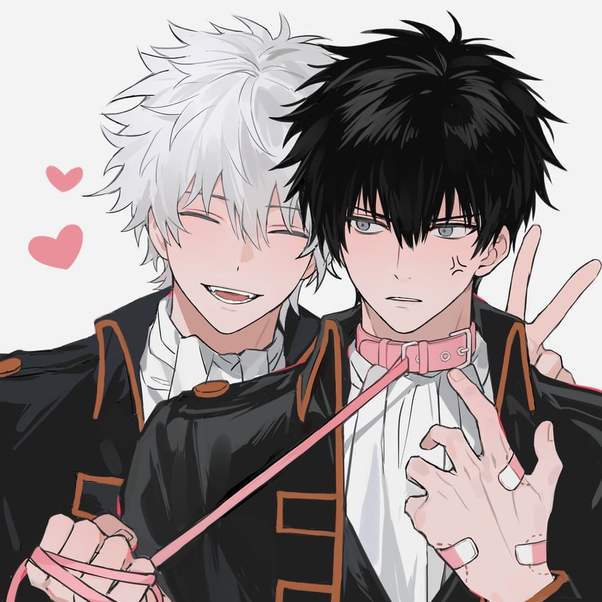 sakata gintoki and hijikata toushirou (gintama) drawn by jin_(zhaomu_u)