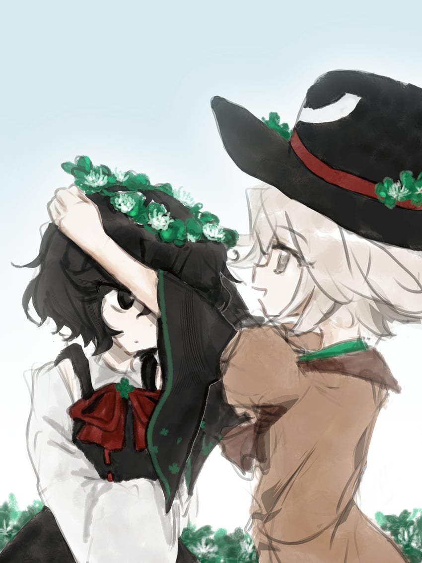 enraku tsubakura and houlen yabusame (len'en) drawn by needless_(toyaco)