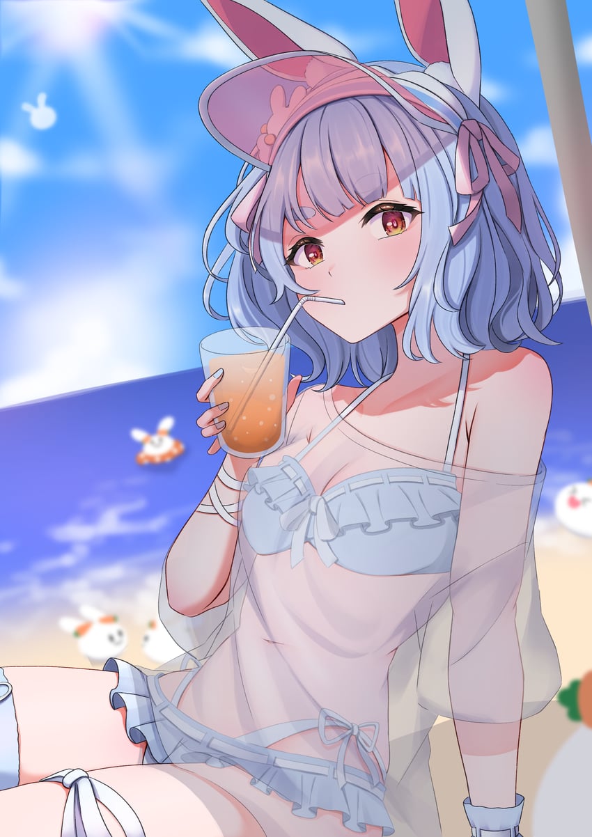 usada pekora and pekomon (hololive) drawn by mochitaro_(mothitaroo)