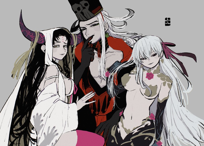 kama, sessyoin kiara, and ashiya douman (fate and 1 more) drawn by mogero_(gerogero_ieki)