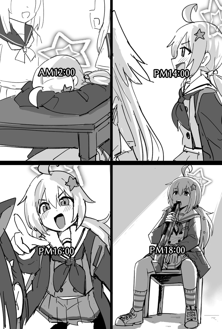 kazusa, reisa, and suzumi (blue archive and 1 more) drawn by tenten_(chan4545)