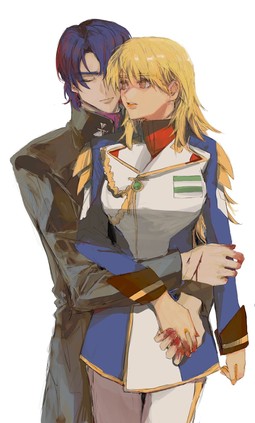 cagalli yula athha and athrun zala (gundam and 3 more) drawn by she_(morianosu)