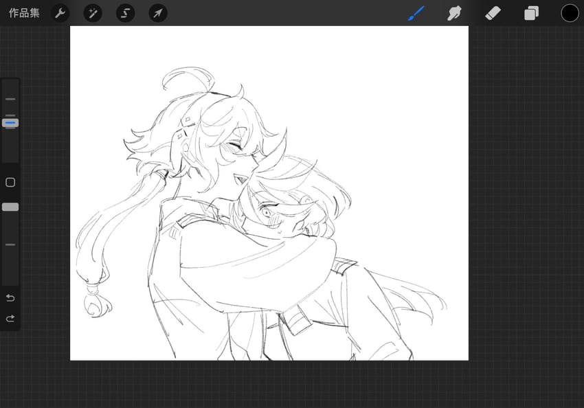 suletta mercury and miorine rembran (gundam and 1 more) drawn by elan_ouo