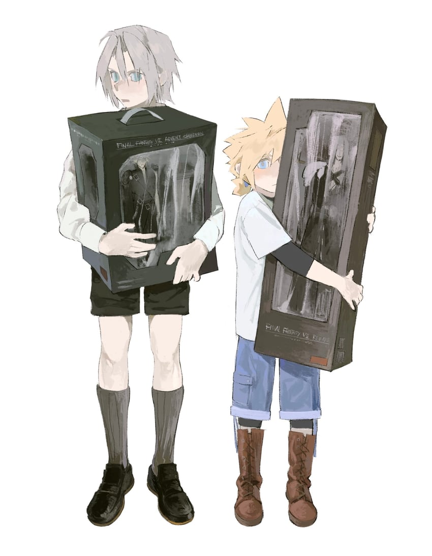 cloud strife and sephiroth (final fantasy and 3 more) drawn by xscr1205