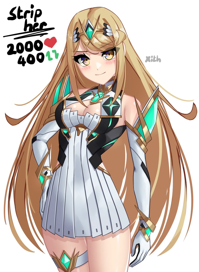 mythra (xenoblade chronicles and 1 more) drawn by x_xith_x