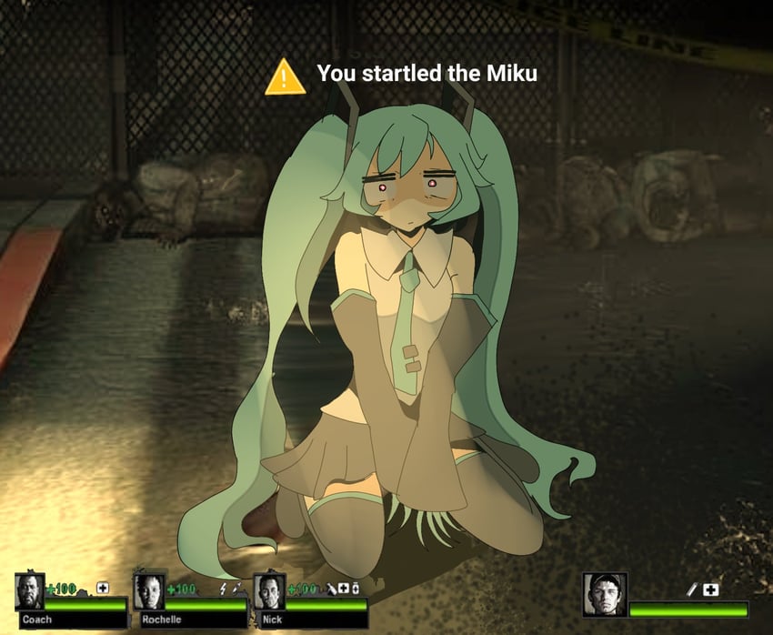 hatsune miku, witch, coach, nick, ellis, and 1 more (vocaloid and 2 more) drawn by bread_forbidden