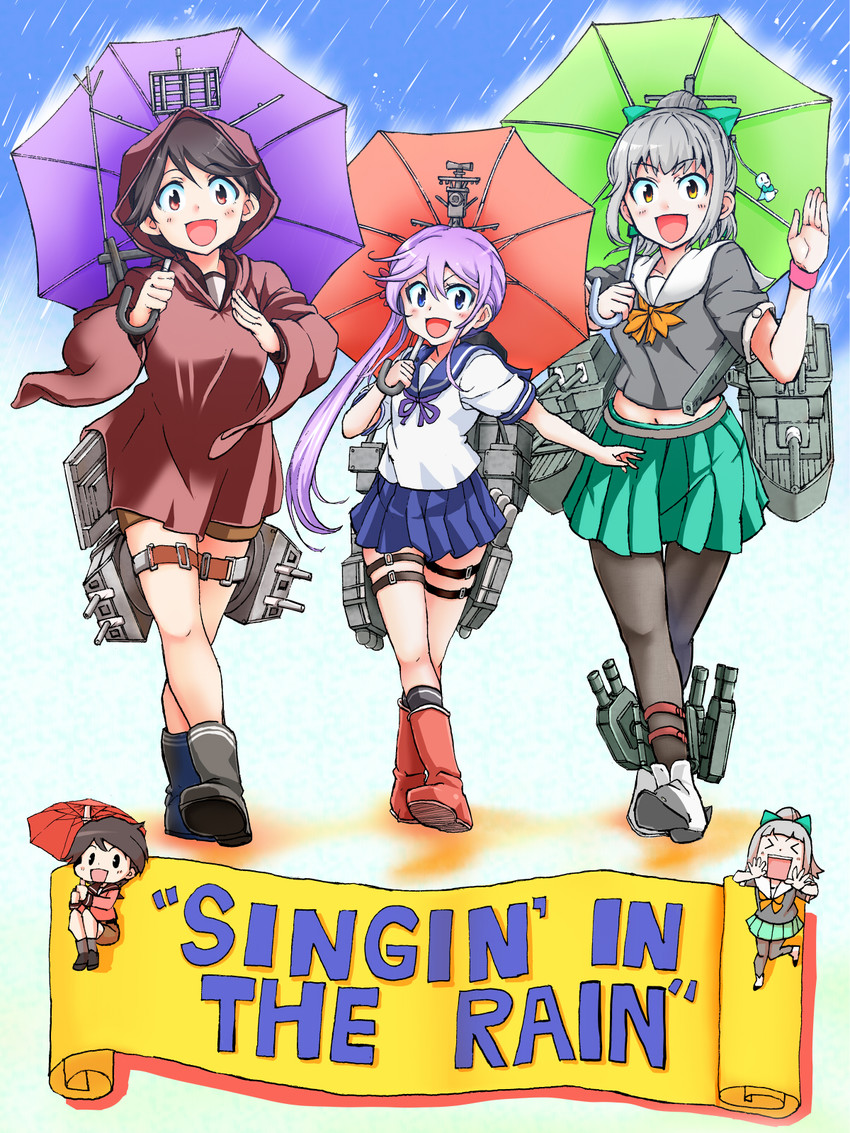 akebono, yuubari, and mogami (kantai collection and 1 more) drawn by inayama_kakuya