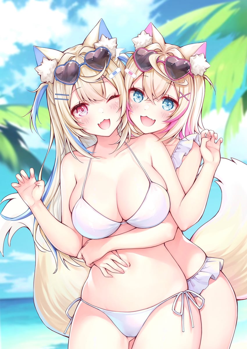 fuwawa abyssgard and mococo abyssgard (hololive and 1 more) drawn by mikujin_(mikuzin24)