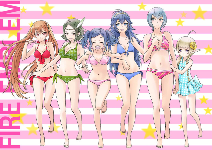 lucina, severa, nah, noire, cynthia, and 1 more (fire emblem and 1 more) drawn by haru_(haruna0112)