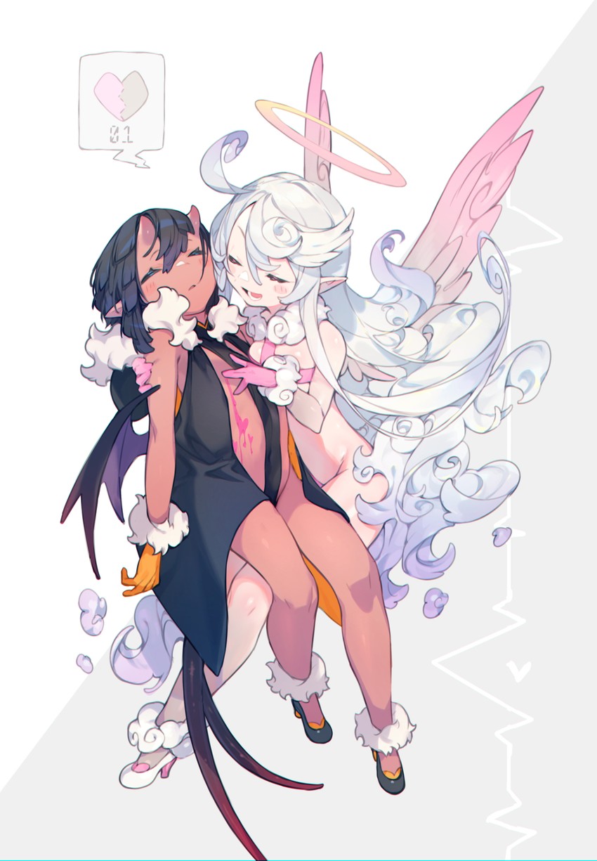 akumako-chan and tenshiko-chan (original) drawn by bukurote