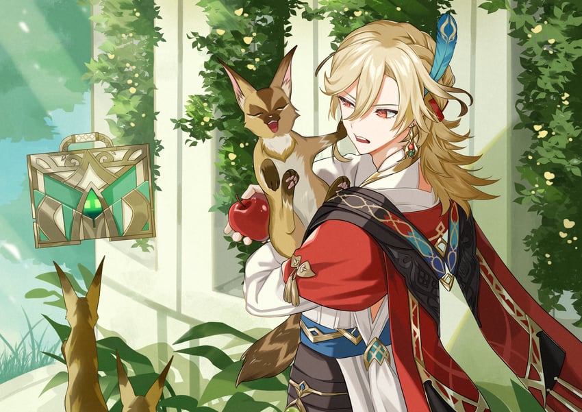kaveh, mehrak, and desert fox (genshin impact) drawn by p9_nai