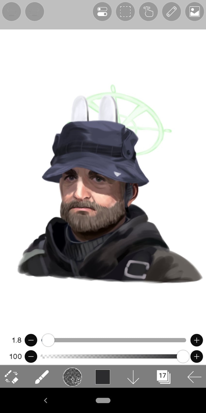 saki and captain price (blue archive and 1 more) drawn by ansr_(stigro)