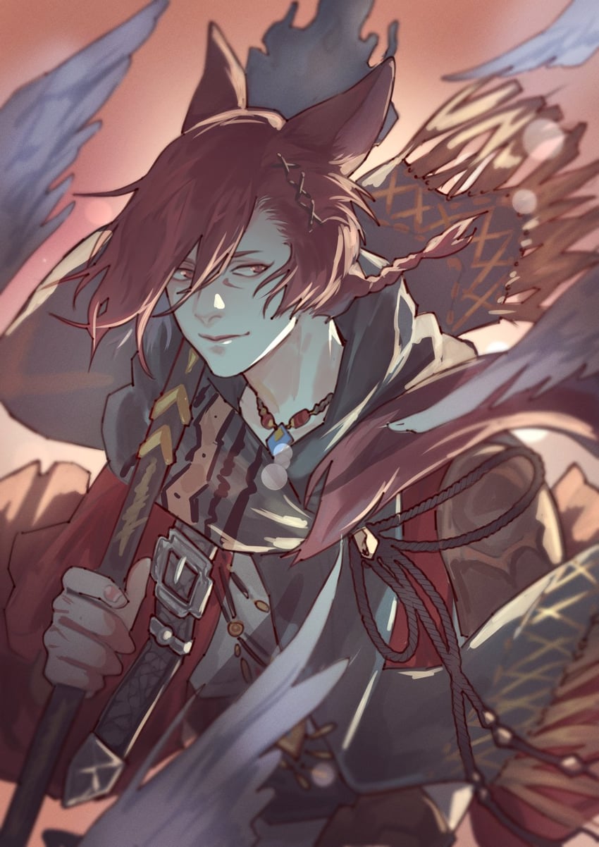 g'raha tia and crystal exarch (final fantasy and 1 more) drawn by katagawa_mika