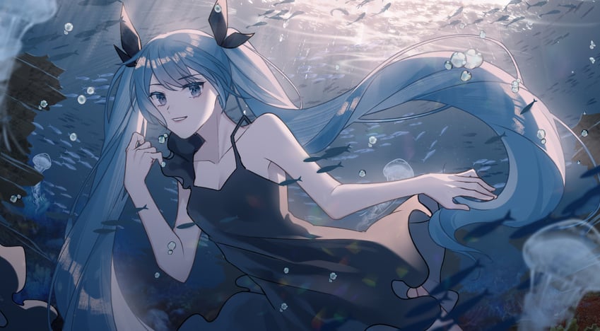 hatsune miku (vocaloid and 1 more) drawn by kirina_zero