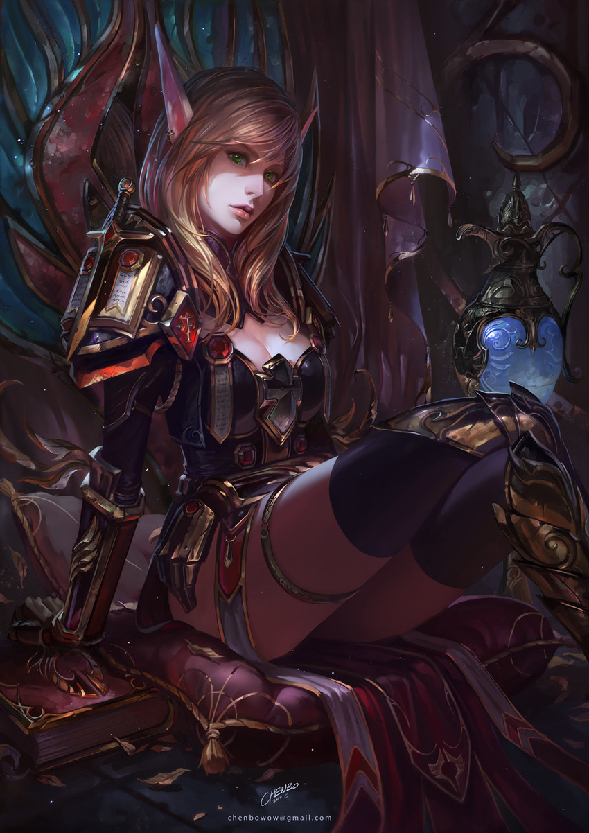 player character and paladin (warcraft and 1 more) drawn by chenbo