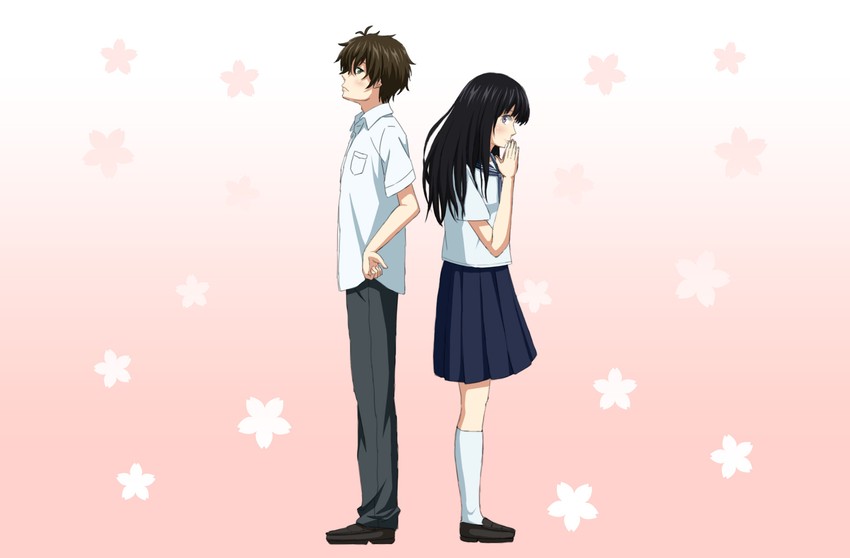 chitanda eru and oreki houtarou (hyouka) drawn by nakochi_(kimonakochi)