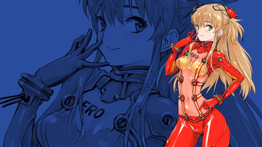 souryuu asuka langley and azusagawa tsukino (neon genesis evangelion and 3 more) drawn by hashiguchi_takashi
