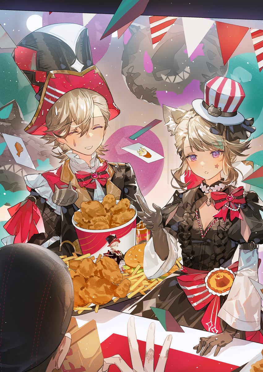 lynette and lyney (genshin impact and 1 more) drawn by zishengtian123