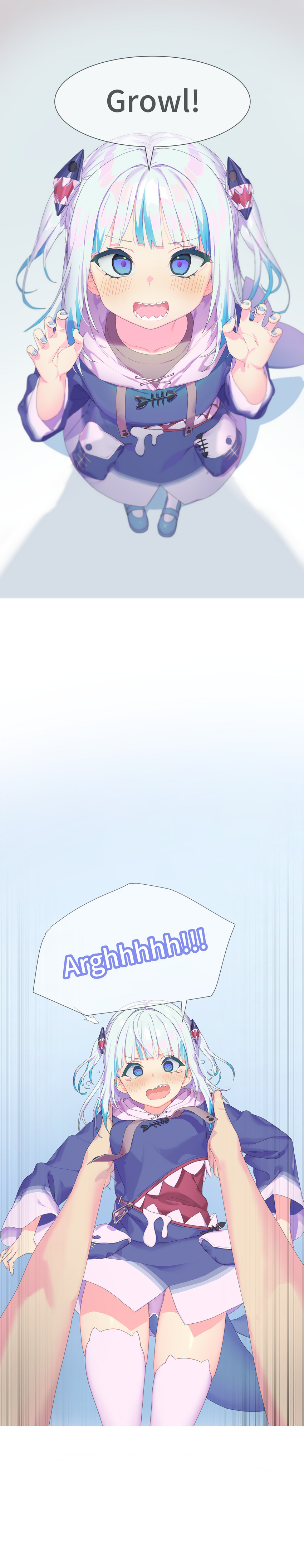gawr gura (hololive and 1 more) drawn by seongsu_twit