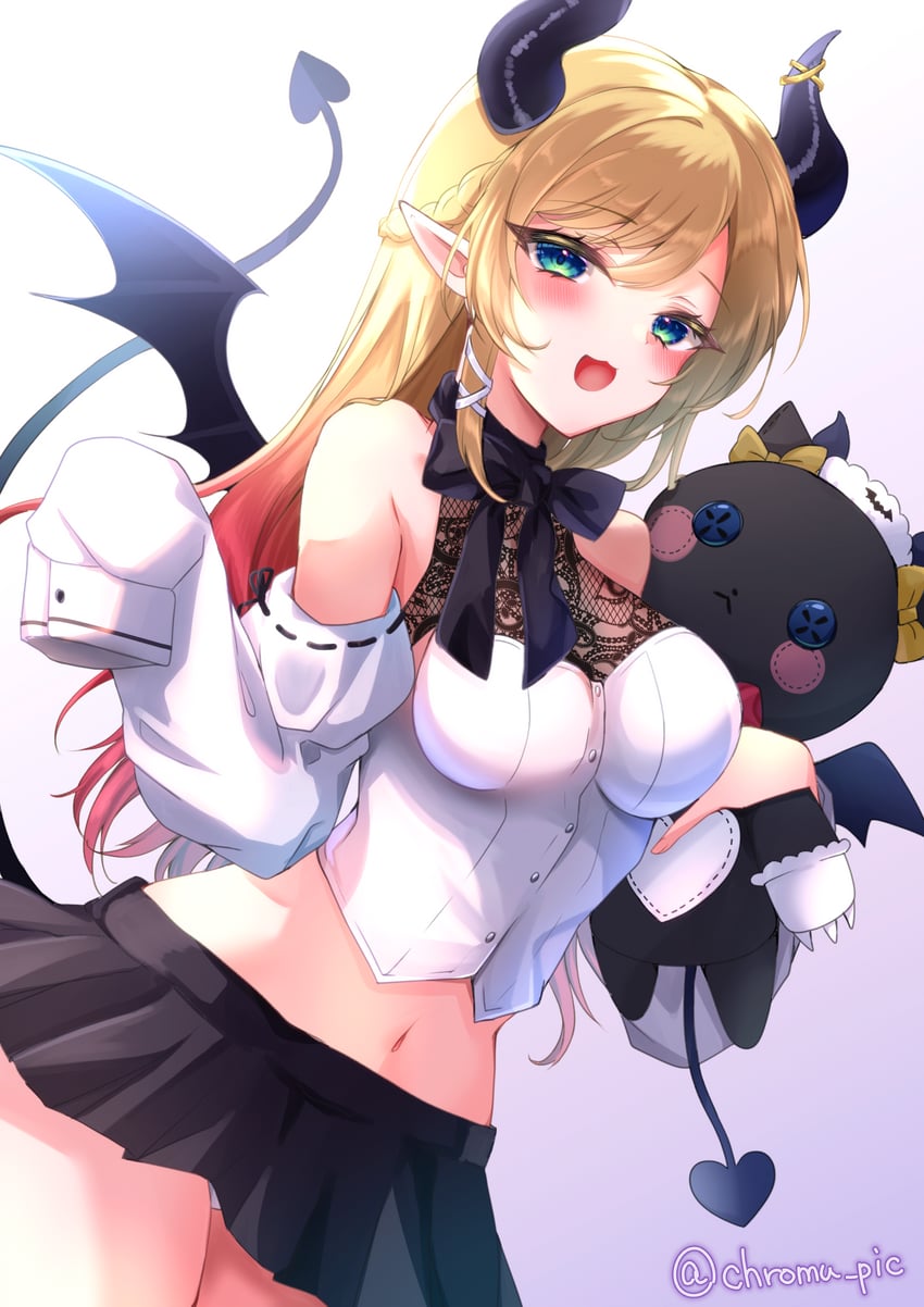 yuzuki choco and chocolat-chan (hololive) drawn by shirokumo_chromu