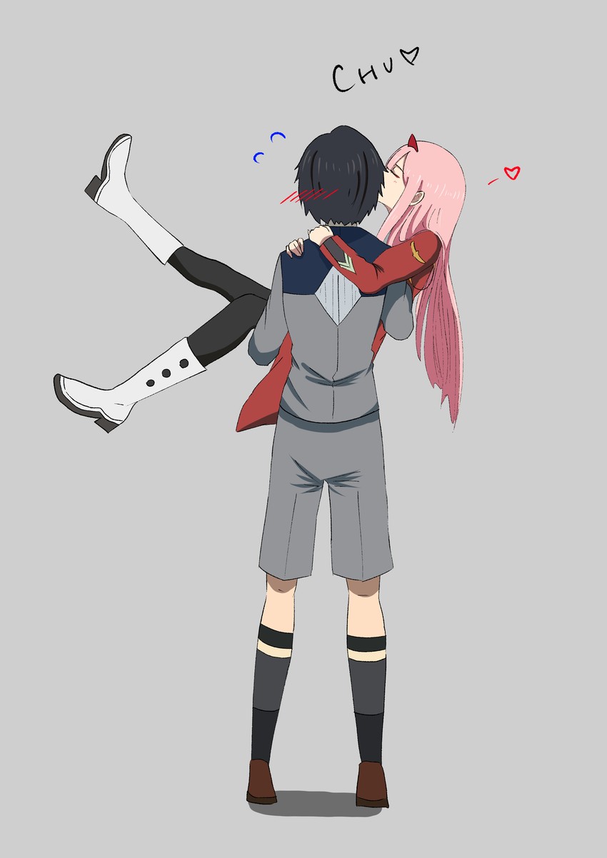 zero two and hiro (darling in the franxx) drawn by runup_to_thestage_of_yourdream