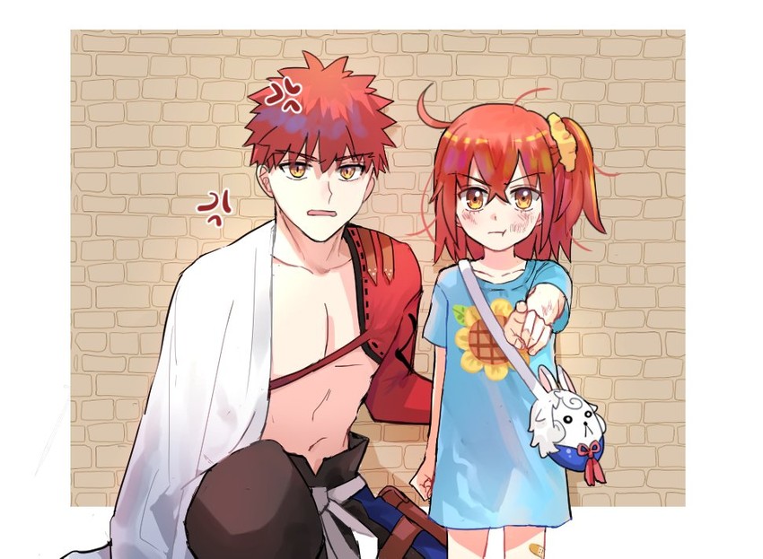 fujimaru ritsuka, emiya shirou, fou, and senji muramasa (fate and 1 more) drawn by appleale19