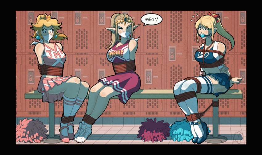 princess zelda, princess peach, and samus aran (the legend of zelda and 3 more) drawn by heartgear