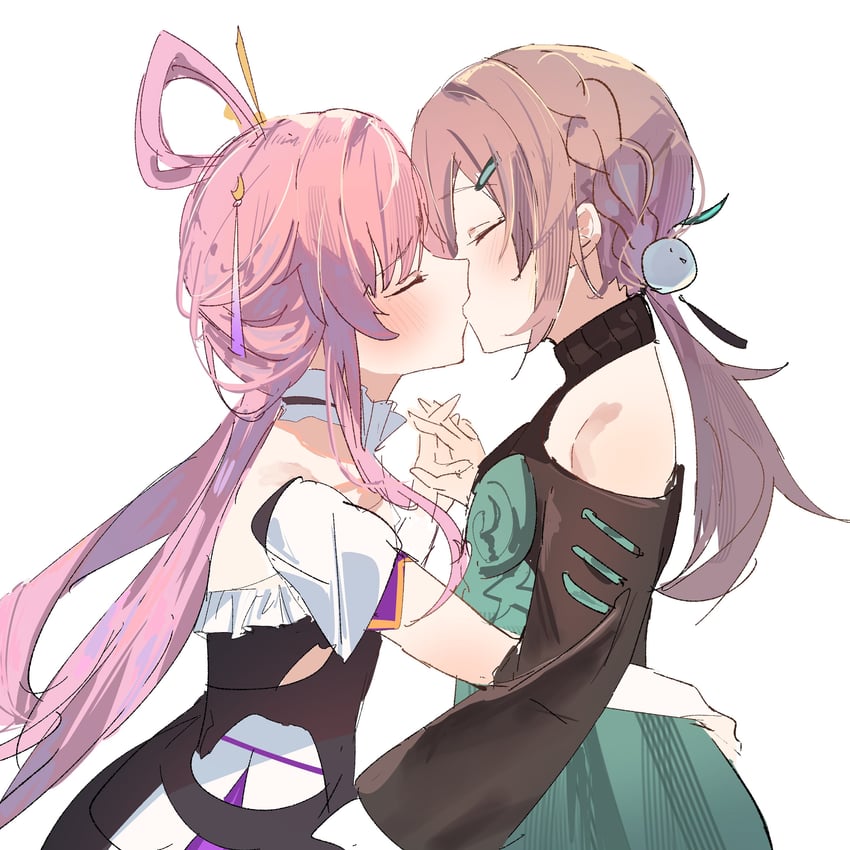 fu xuan and qingque (honkai and 1 more) drawn by katata
