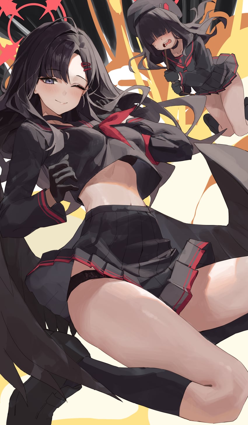 ichika and justice task force member (blue archive) drawn by netural