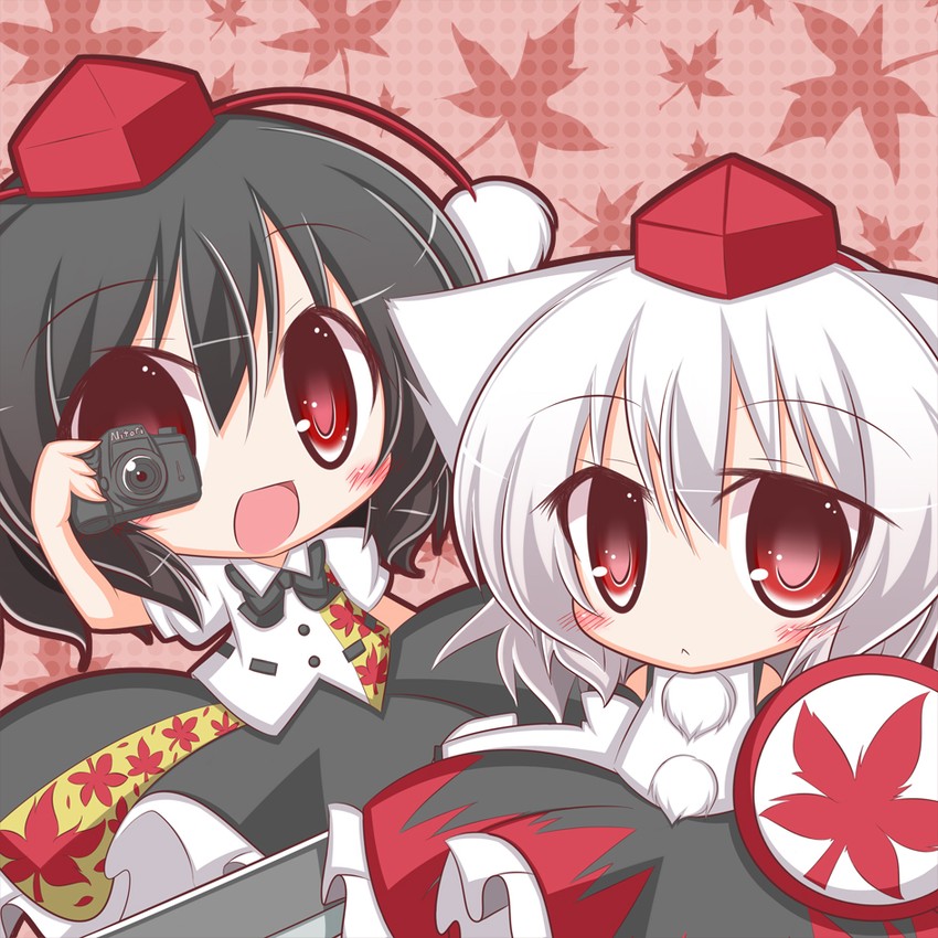 shameimaru aya and inubashiri momiji (touhou) drawn by komakoma_(magicaltale)