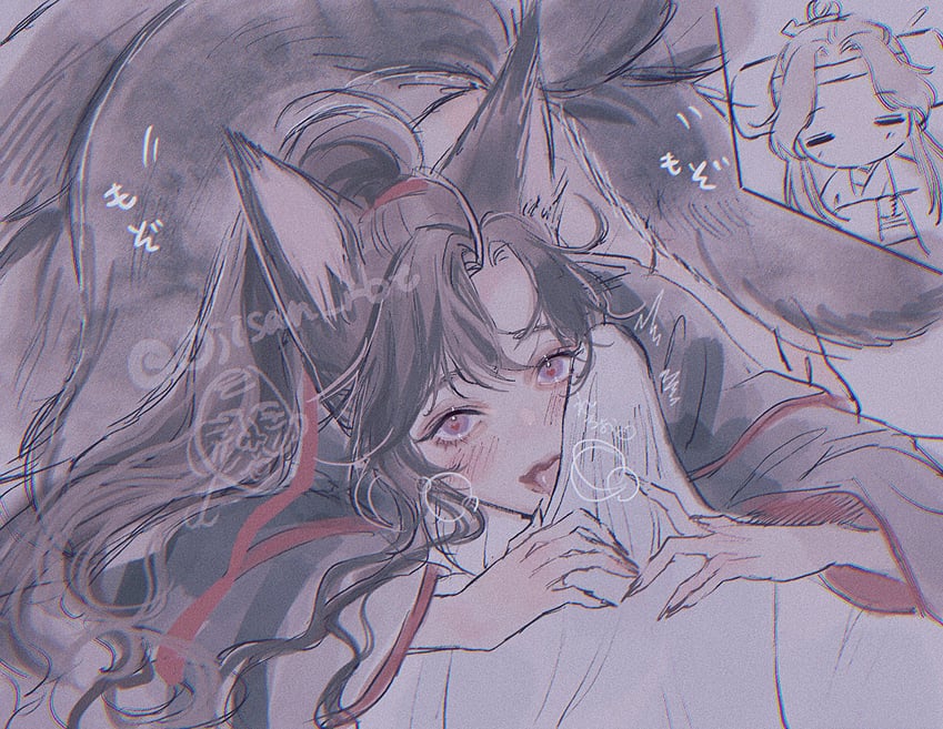 wei wuxian and lan wangji (modao zushi) drawn by ojisan_rbt