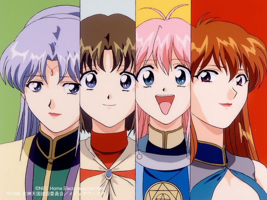 lilith, rurubell, juliana, and stashia (megami paradise) drawn by yamauchi_noriyasu