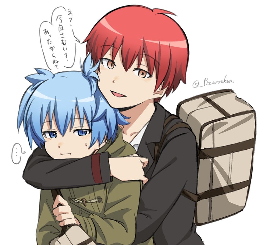 shiota nagisa and akabane karma (ansatsu kyoushitsu) drawn by pizarrokun