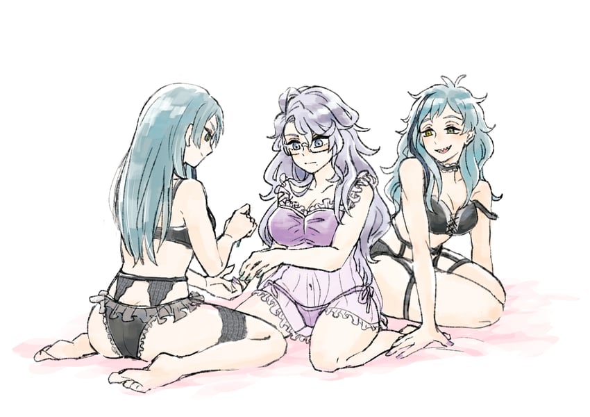 floyd leech, jade leech, and azul ashengrotto (twisted wonderland) drawn by pepu-shi