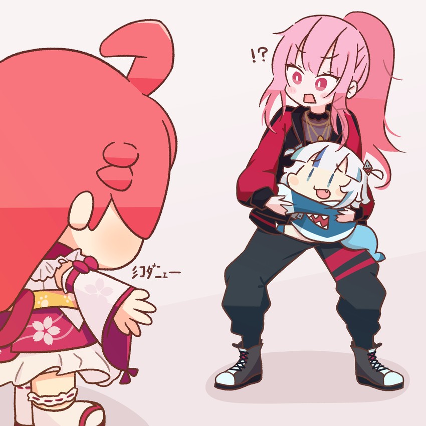 gawr gura, mori calliope, sakura miko, and mikodanye (hololive and 1 more) drawn by potato7192