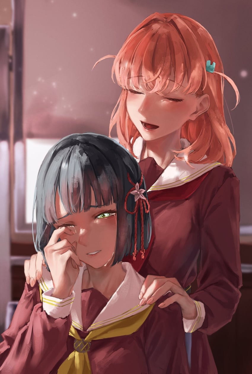 hinoshita kaho and momose ginko (love live! and 1 more) drawn by saidamoosu