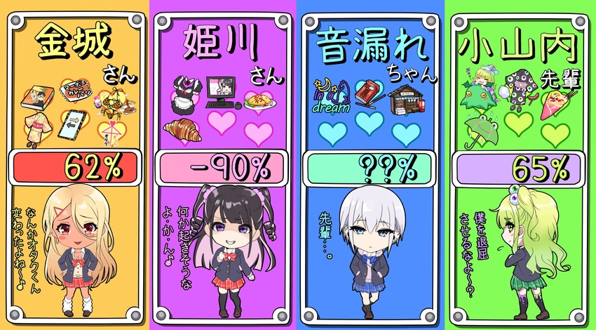 cthulhu, osanai, kinjyou, otomore, and himekawa (original and 3 more) drawn by shashaki