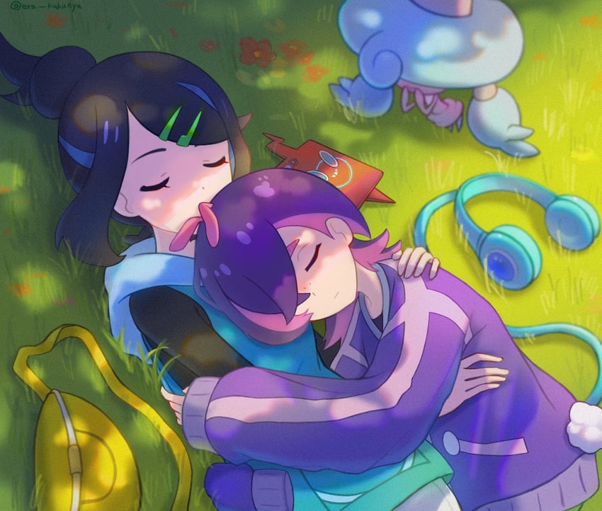 rotom, rotom phone, liko, dot, and hatenna (pokemon and 1 more) drawn by nekomura_saki