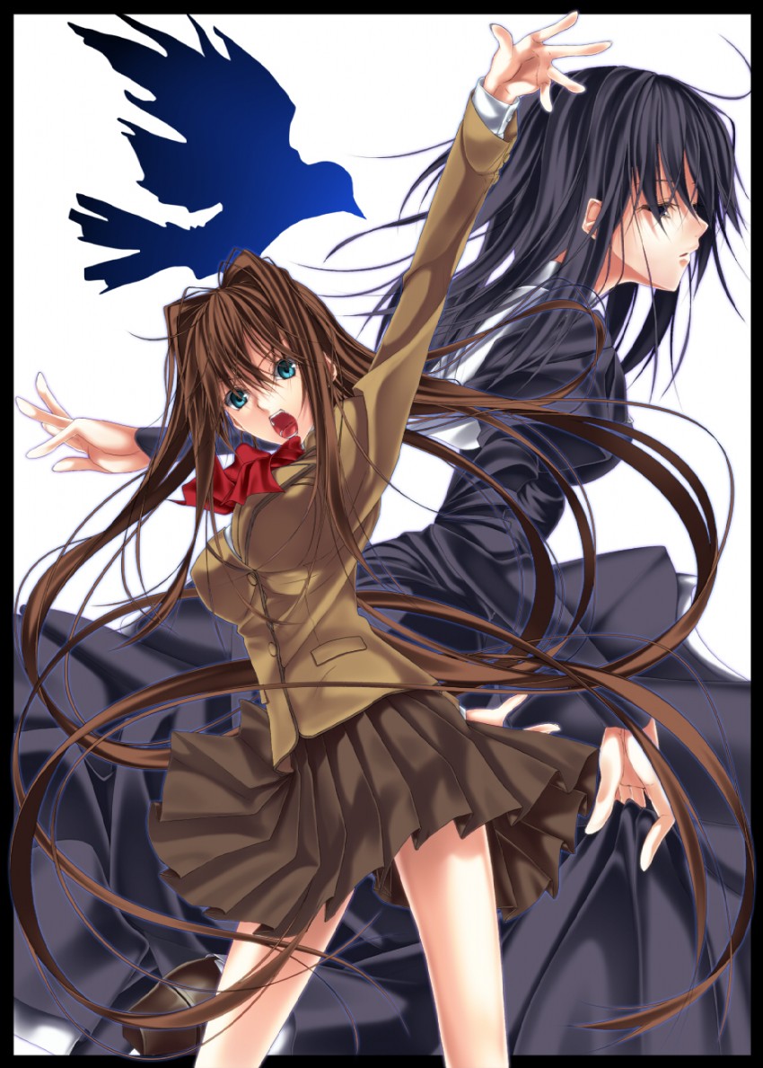 aozaki aoko, kuonji alice, and lost robin rondo (mahou tsukai no yoru) drawn by doatobira