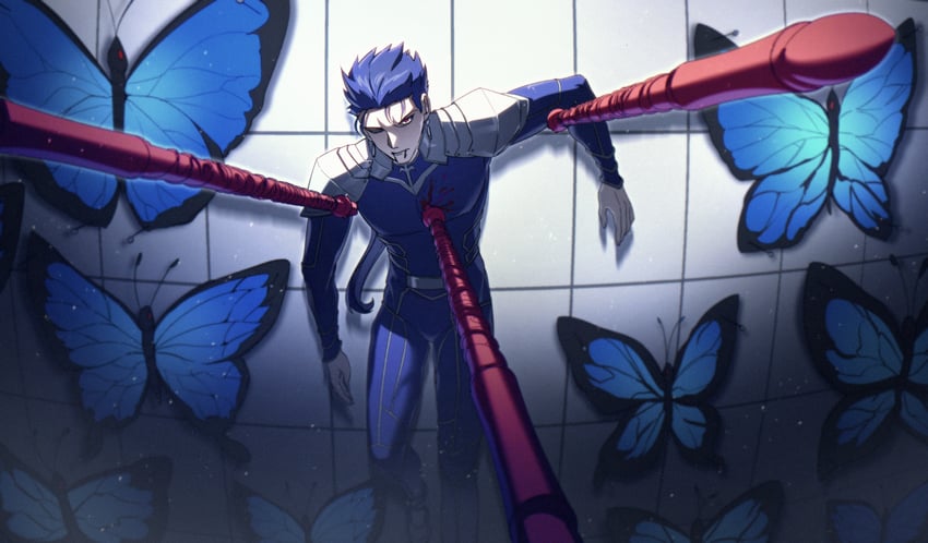 cu chulainn (fate and 1 more) drawn by sattari