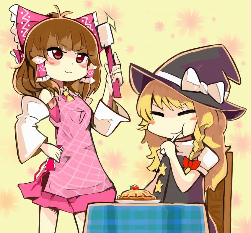 hakurei reimu, kirisame marisa, suzu, and rurima (touhou and 1 more) drawn by ayuki_(47881314)