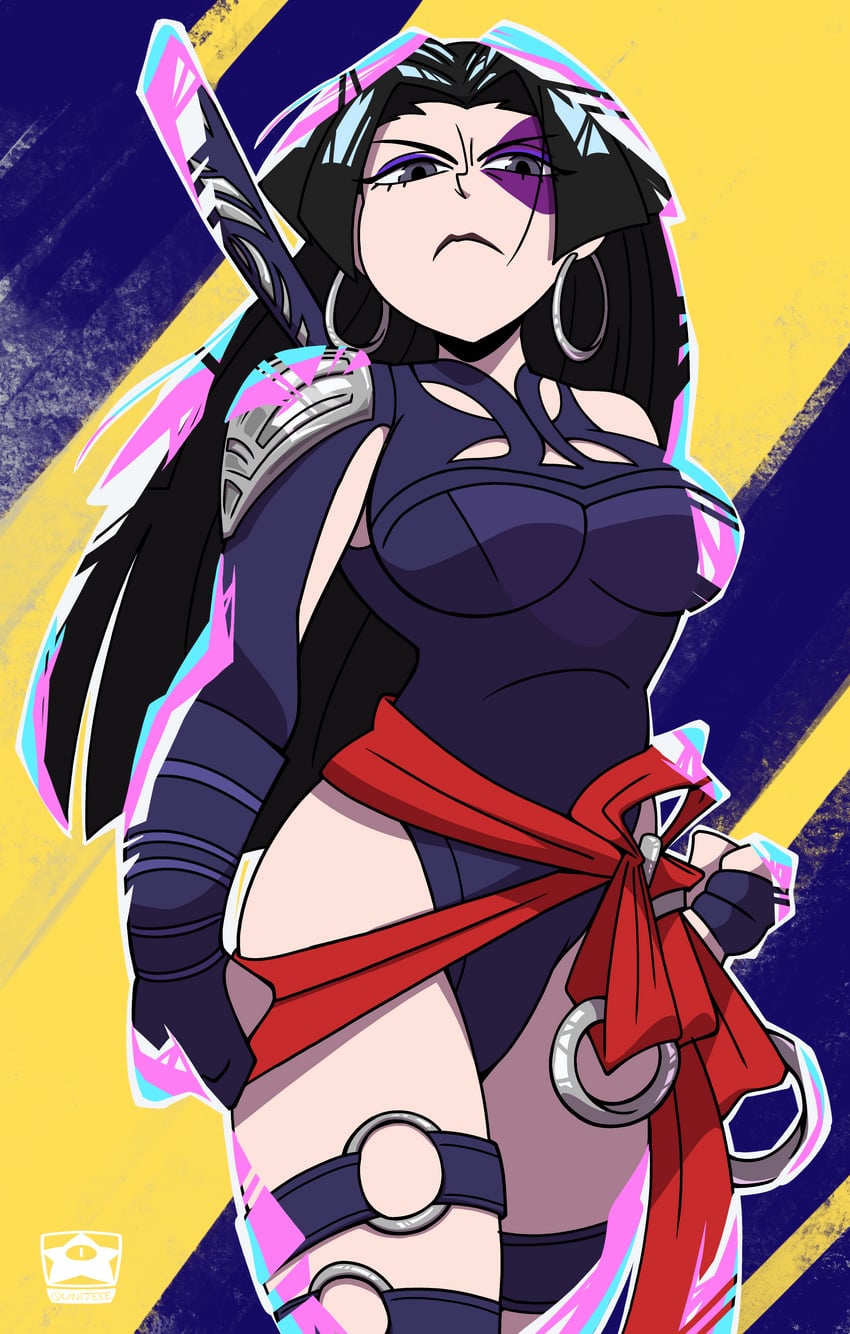 psylocke (marvel and 2 more) drawn by qtip_xd
