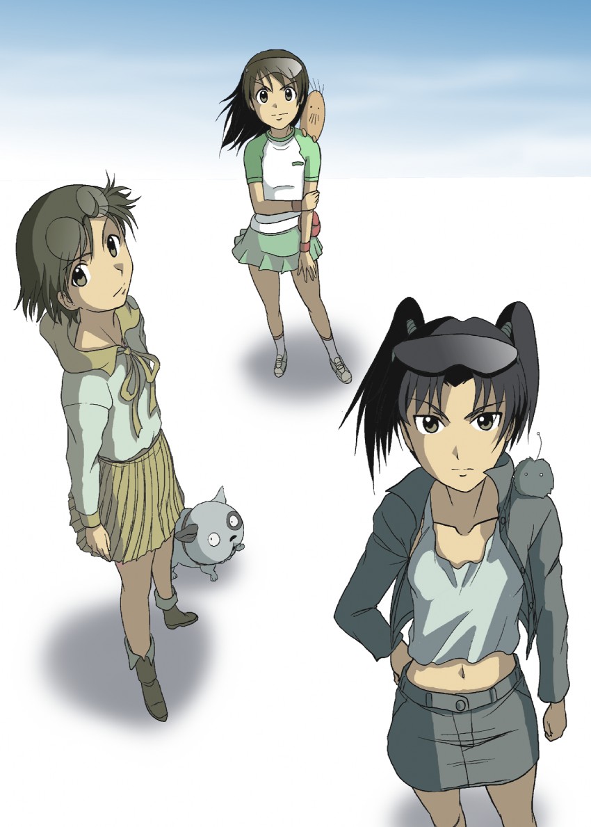 amasawa yuuko, okonogi yuuko, hashimoto fumie, densuke, and oyaji (dennou coil) drawn by takaya_n